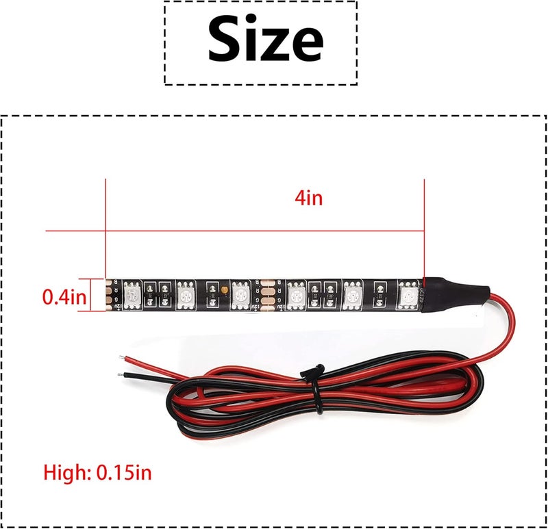 NBWDY Universal 2pc 4in Motorcycle LED Turn Signal Light Amber LED Strip Light Bar for Motorcycle Car Scooter ATV UTV Golf cart Front Rear Turning Indicator Lights Blinker Tail Running Light - Image 5